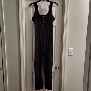 Women's black, cropped, Rib knit loungewear